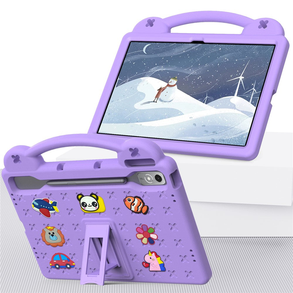 For Lenovo Tab P12 EVA Case with Kickstand Drop Protective Rugged Tablet Cover - Purple