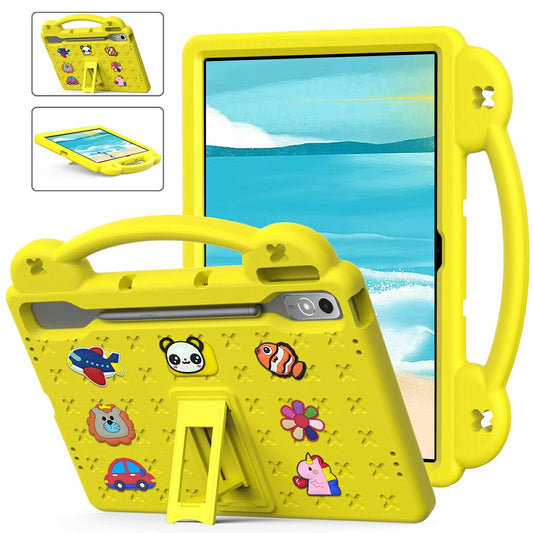 For Lenovo Tab P12 EVA Case with Kickstand Drop Protective Rugged Tablet Cover - Yellow