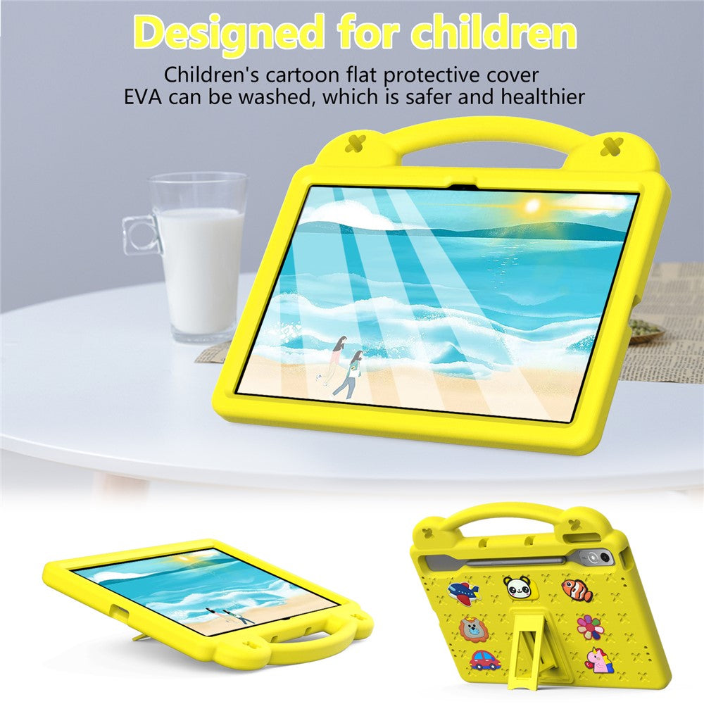 For Lenovo Tab P12 EVA Case with Kickstand Drop Protective Rugged Tablet Cover - Yellow