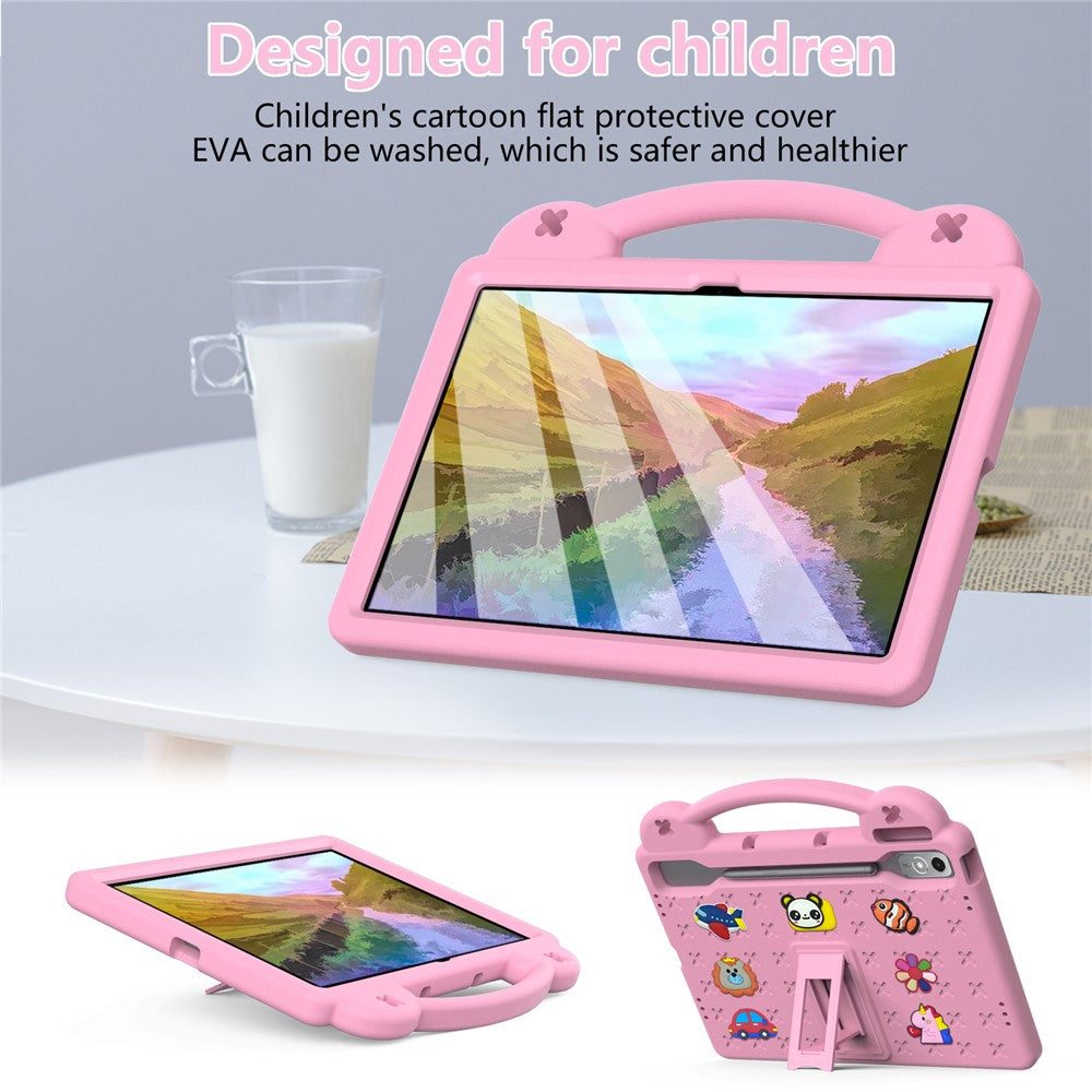 For Lenovo Tab P12 EVA Case with Kickstand Drop Protective Rugged Tablet Cover - Pink