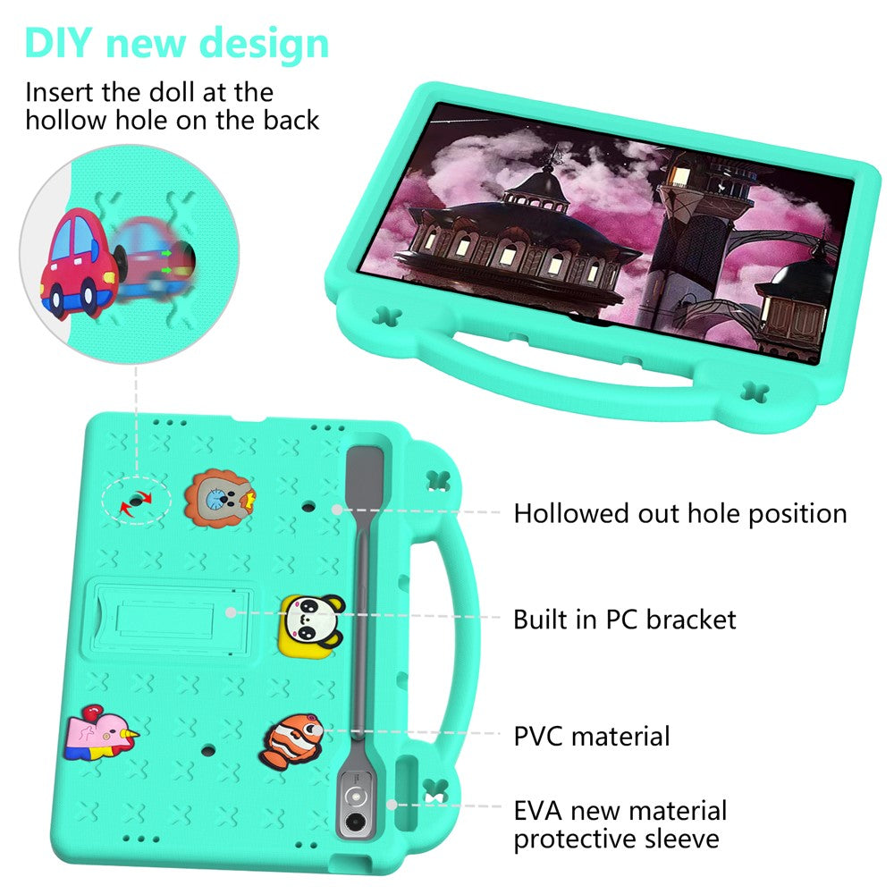 For Lenovo Tab P12 EVA Case with Kickstand Drop Protective Rugged Tablet Cover - Green