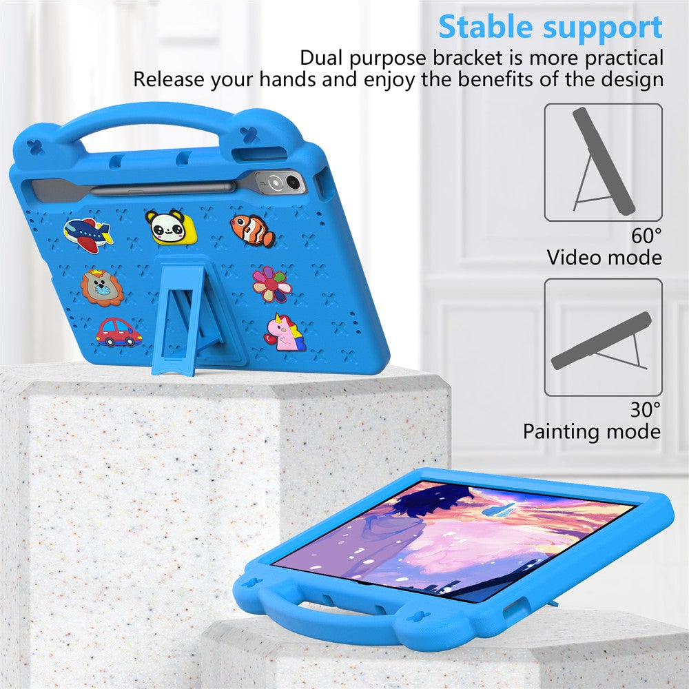 For Lenovo Tab P12 EVA Case with Kickstand Drop Protective Rugged Tablet Cover - Sky Blue