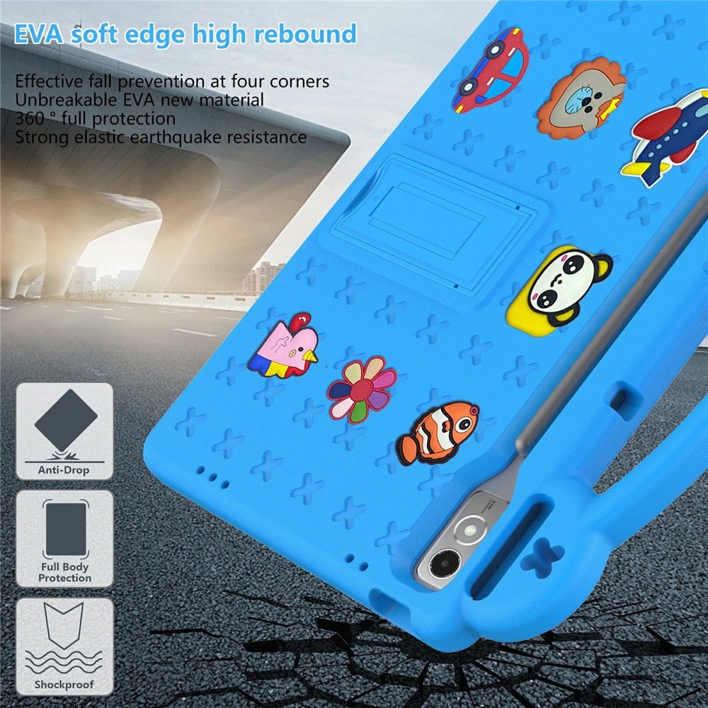 For Lenovo Tab P12 EVA Case with Kickstand Drop Protective Rugged Tablet Cover - Sky Blue