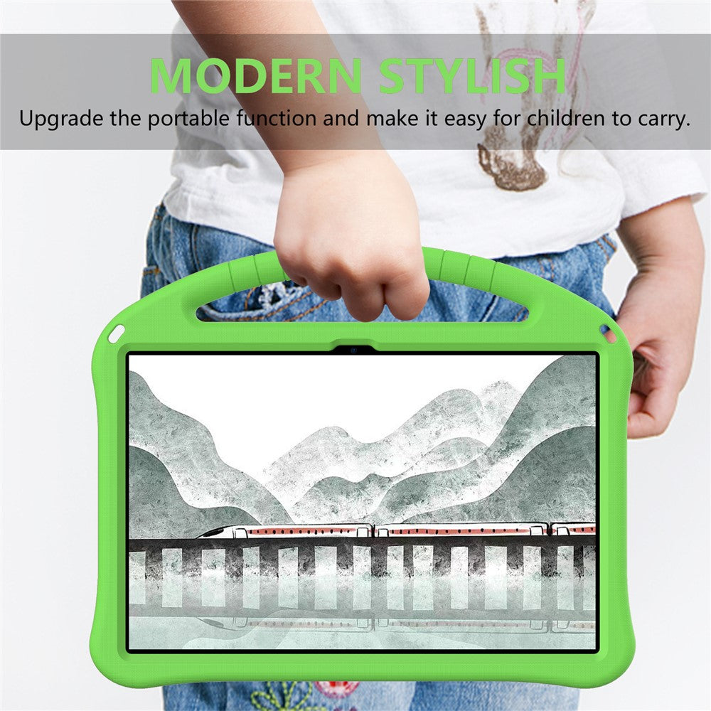For Lenovo Tab P12 Protective Back Cover Handle Kickstand EVA Tablet Case - Green