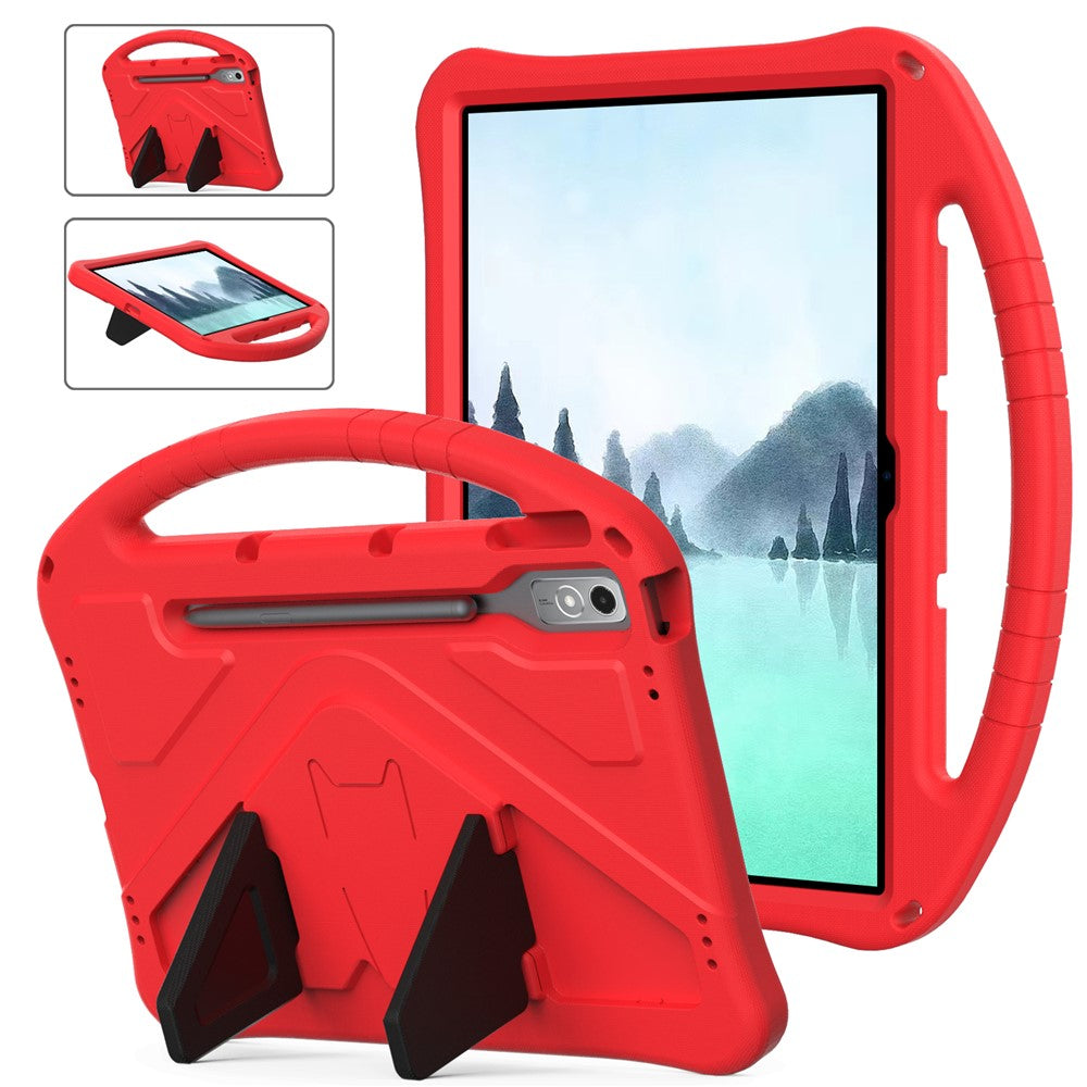 For Lenovo Tab P12 Protective Back Cover Handle Kickstand EVA Tablet Case - Red