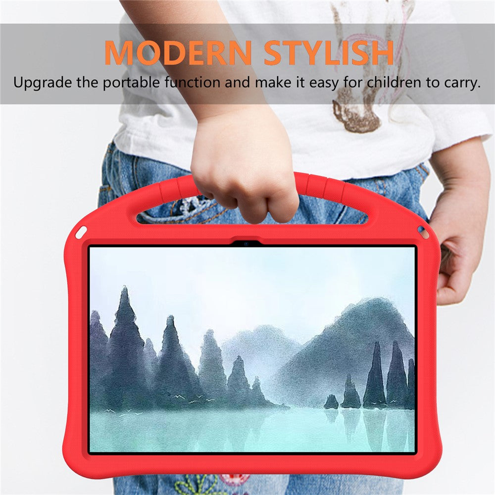 For Lenovo Tab P12 Protective Back Cover Handle Kickstand EVA Tablet Case - Red