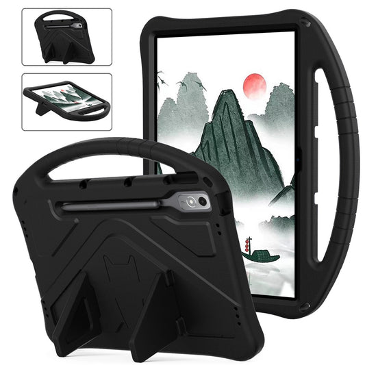 For Lenovo Tab P12 Protective Back Cover Handle Kickstand EVA Tablet Case - Black