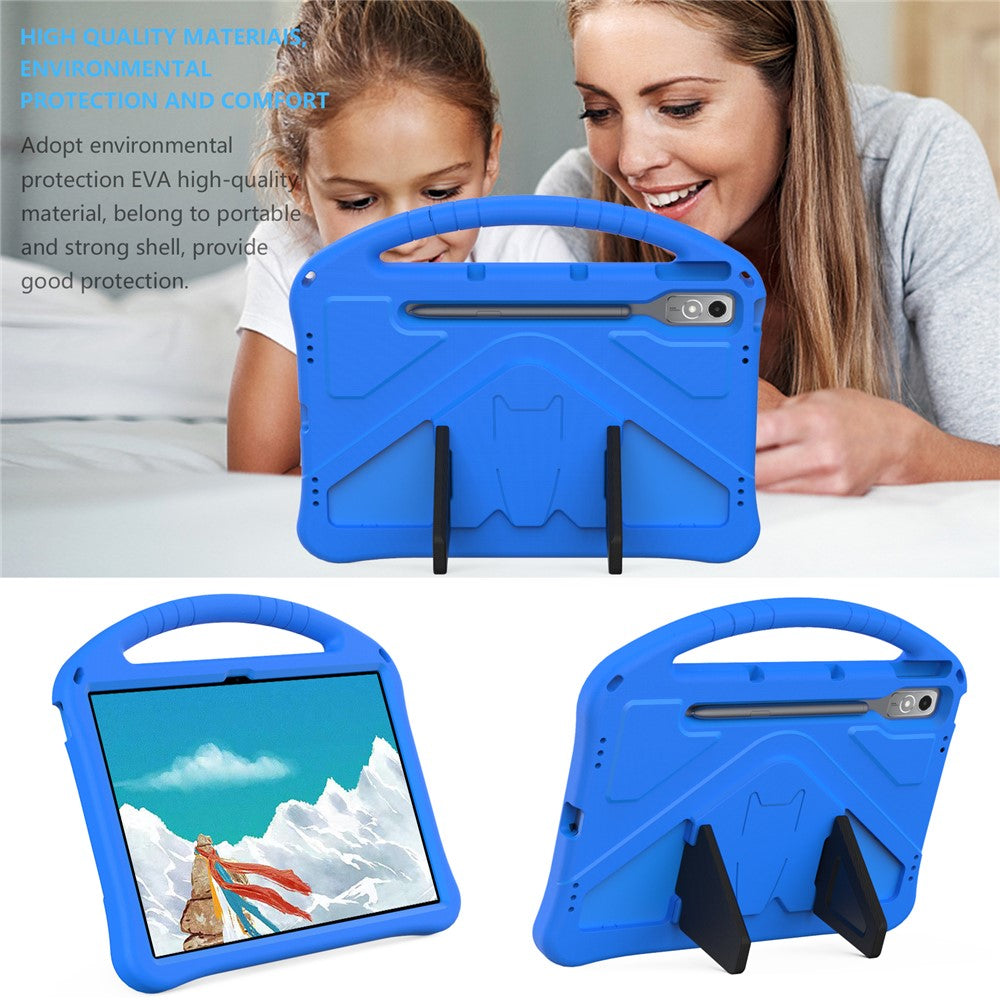 For Lenovo Tab P12 Protective Back Cover Handle Kickstand EVA Tablet Case - Blue