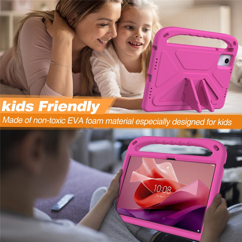 For Lenovo Tab M11 / Xiaoxin Pad 11 2024 Case EVA Handle Kickstand Tablet Cover - Rose