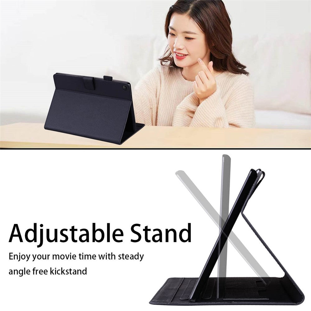 Card Slots Leather Case for Lenovo Tab M10 Plus (3rd Gen) Tablet Stand Cover Animal Pattern - Black