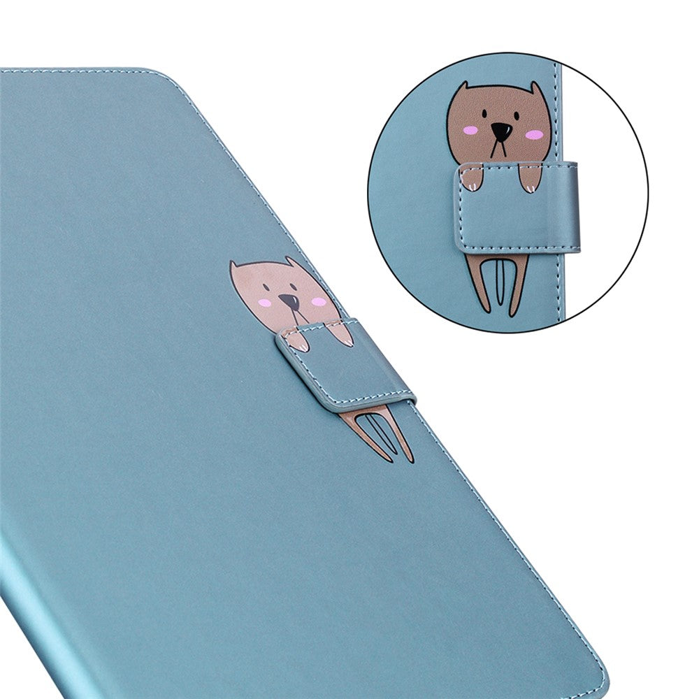 Card Slots Leather Case for Lenovo Tab M10 Plus (3rd Gen) Tablet Stand Cover Animal Pattern - Blue