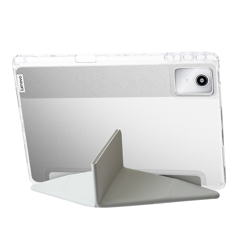 For Lenovo Tab M11 / Xiaoxin Pad 11 2024 Tablet Case Origami Stand TPU+Acrylic+PU Flip Cover - Grey