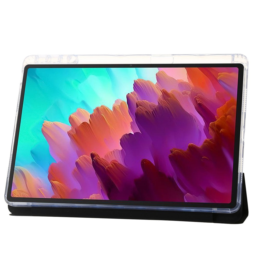 For Lenovo Tab M11 / Xiaoxin Pad 11 2024 Case TPU+Acrylic+PU Tablet Cover with Tri-fold Stand - Black