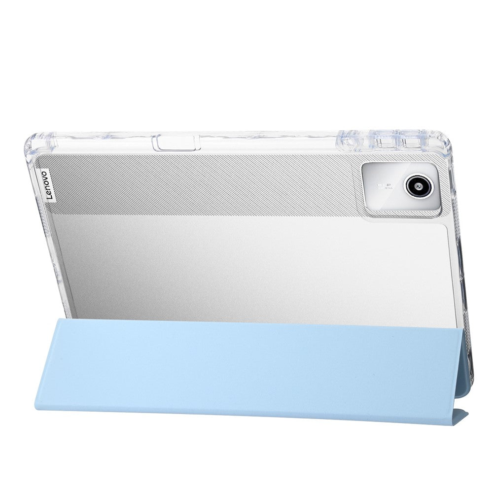For Lenovo Tab M11 / Xiaoxin Pad 11 2024 Case TPU+Acrylic+PU Tablet Cover with Tri-fold Stand - Baby Blue