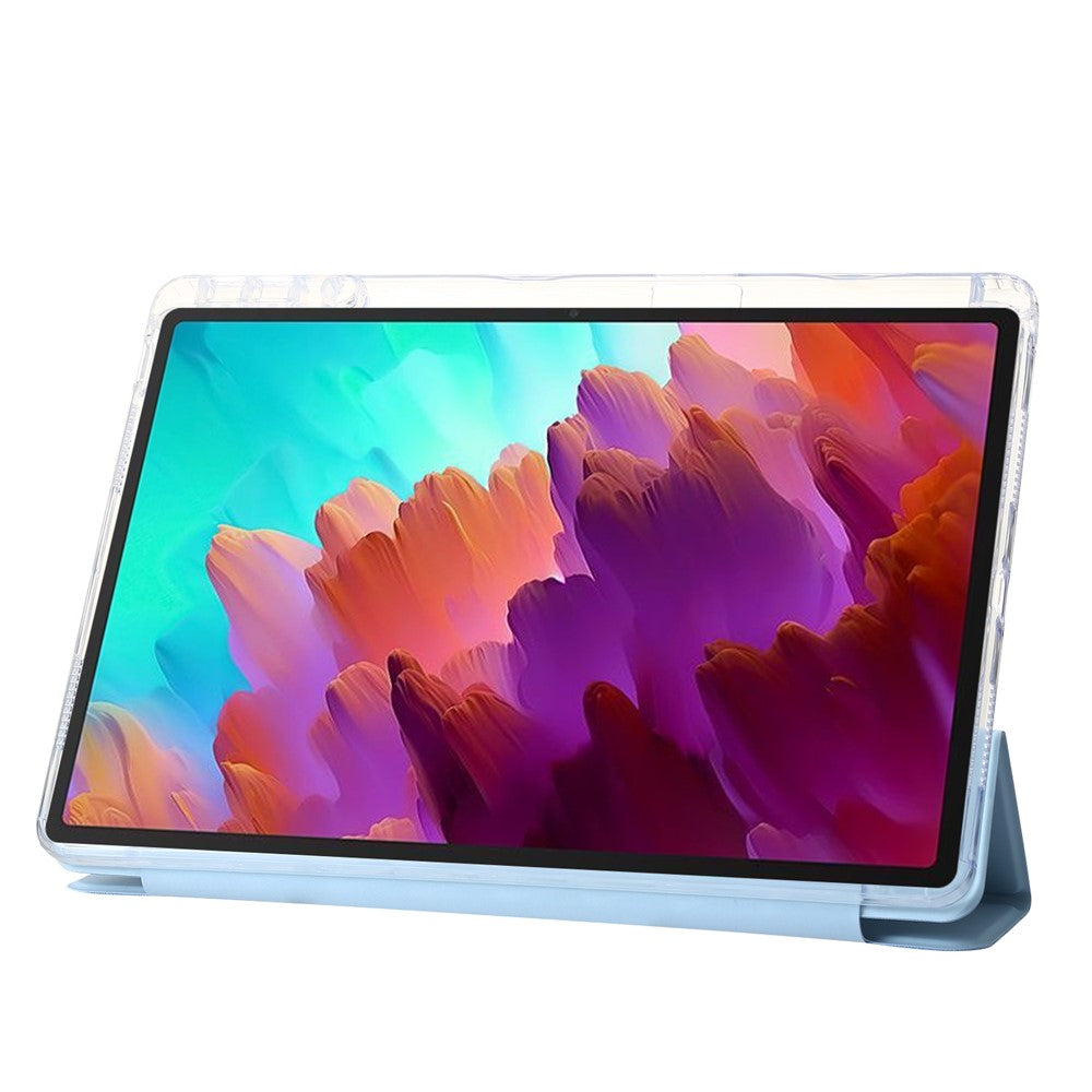 For Lenovo Tab M11 / Xiaoxin Pad 11 2024 Case TPU+Acrylic+PU Tablet Cover with Tri-fold Stand - Baby Blue