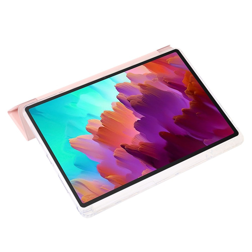 For Lenovo Tab M11 / Xiaoxin Pad 11 2024 Case TPU+Acrylic+PU Tablet Cover with Tri-fold Stand - Pink