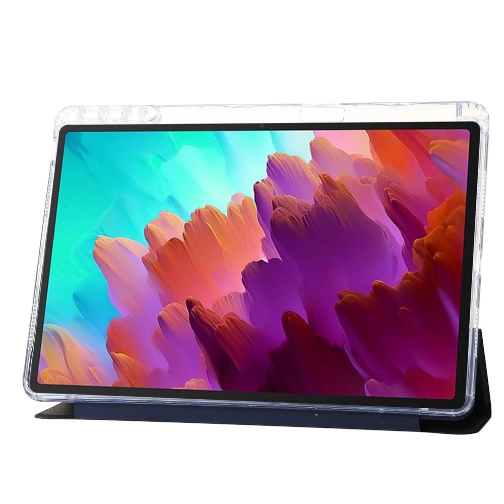 For Lenovo Tab M11 / Xiaoxin Pad 11 2024 Case TPU+Acrylic+PU Tablet Cover with Tri-fold Stand - Dark Blue