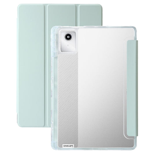 For Lenovo Tab M11 / Xiaoxin Pad 11 2024 Case TPU+Acrylic+PU Tablet Cover with Tri-fold Stand - Matcha Green