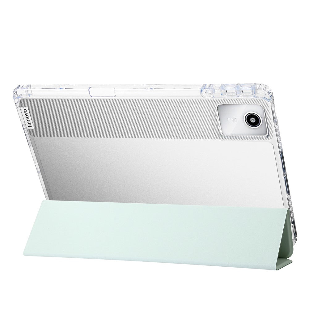 For Lenovo Tab M11 / Xiaoxin Pad 11 2024 Case TPU+Acrylic+PU Tablet Cover with Tri-fold Stand - Matcha Green