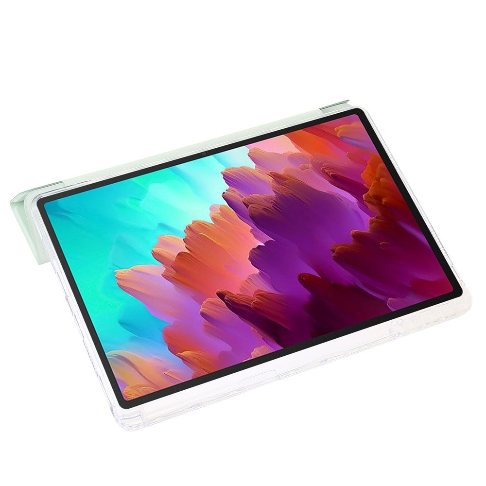 For Lenovo Tab M11 / Xiaoxin Pad 11 2024 Case TPU+Acrylic+PU Tablet Cover with Tri-fold Stand - Matcha Green