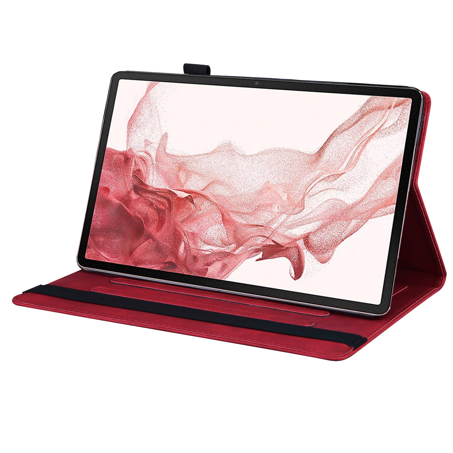 For Samsung Galaxy Tab S9 FE+ Tablet Case Wallet Stand Business Leather Cover - Red