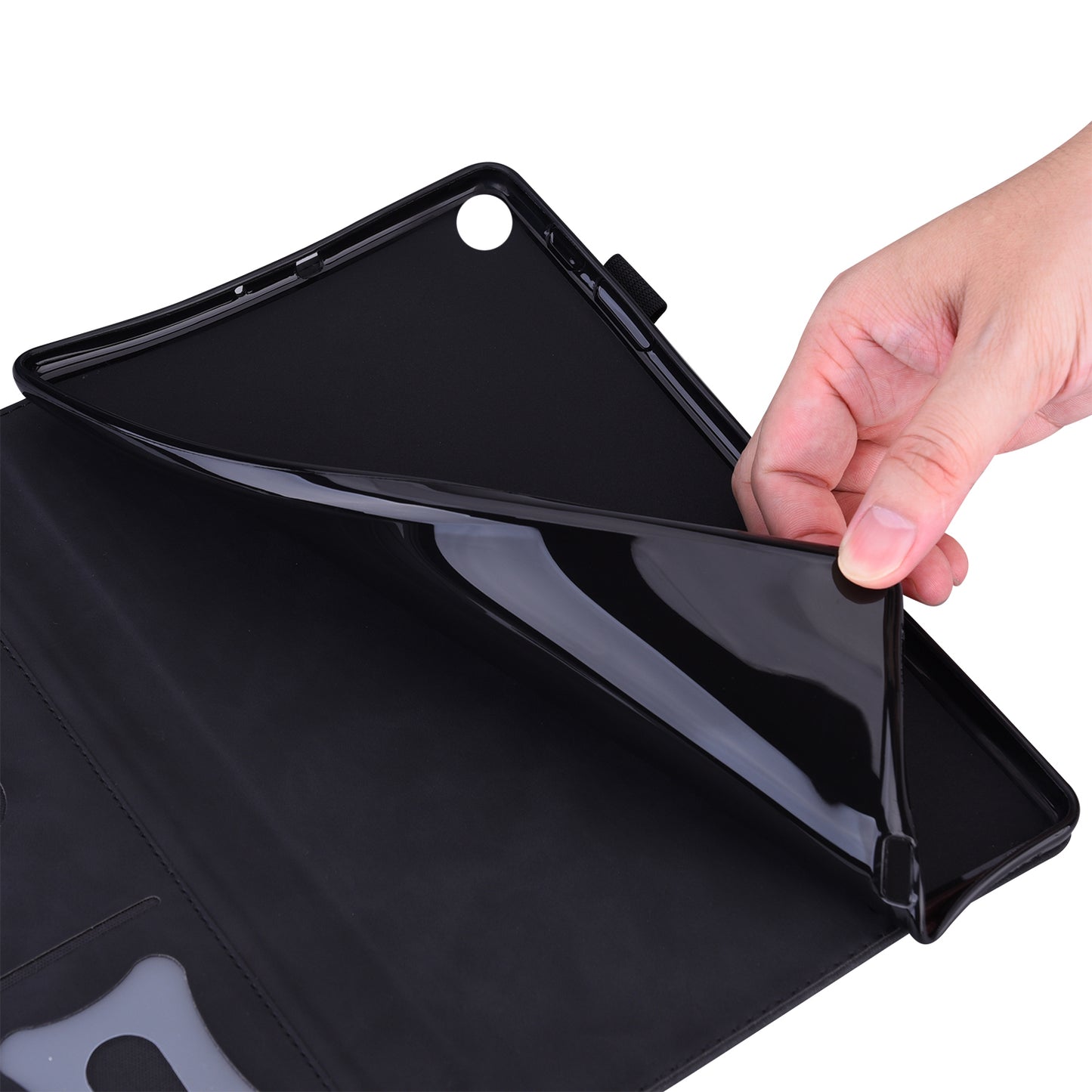 For Samsung Galaxy Tab S9 FE+ Tablet Case Wallet Stand Business Leather Cover - Black
