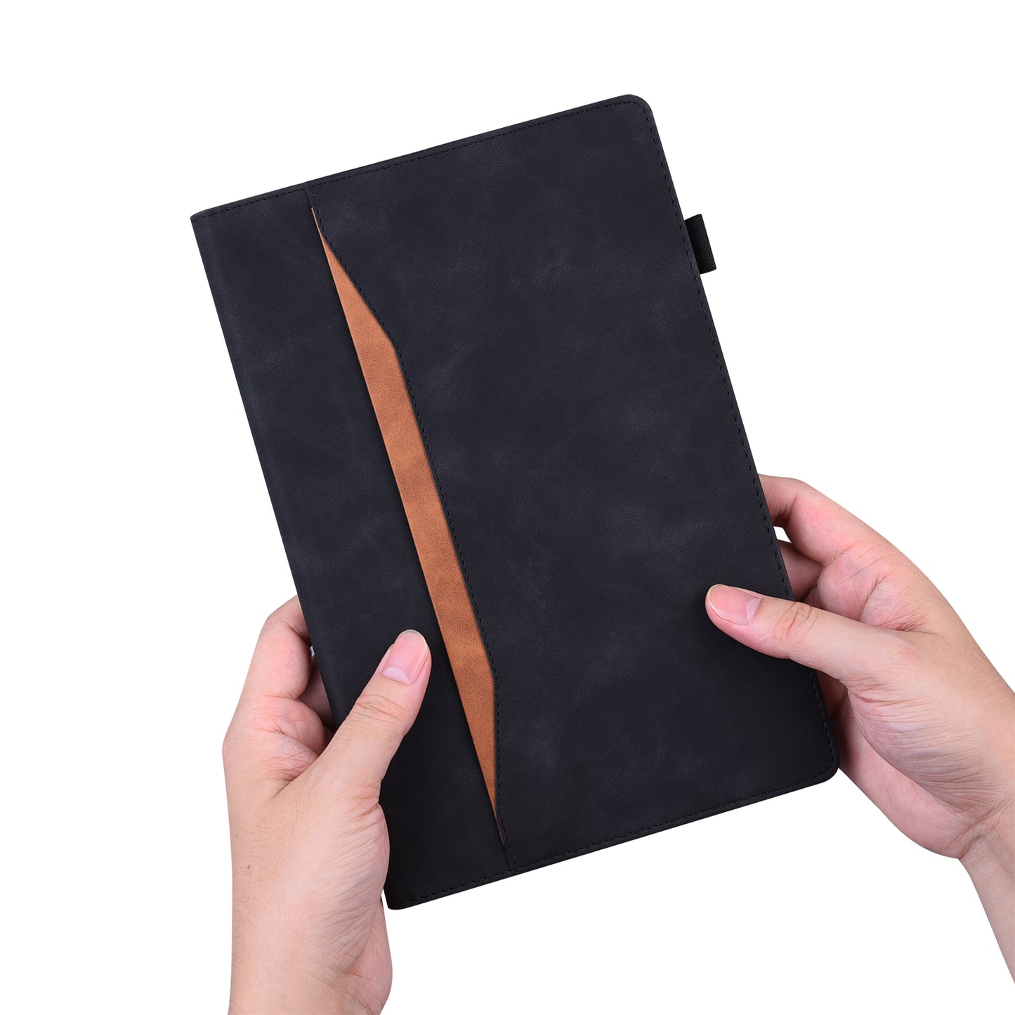 For Samsung Galaxy Tab S9 FE+ Tablet Case Wallet Stand Business Leather Cover - Black