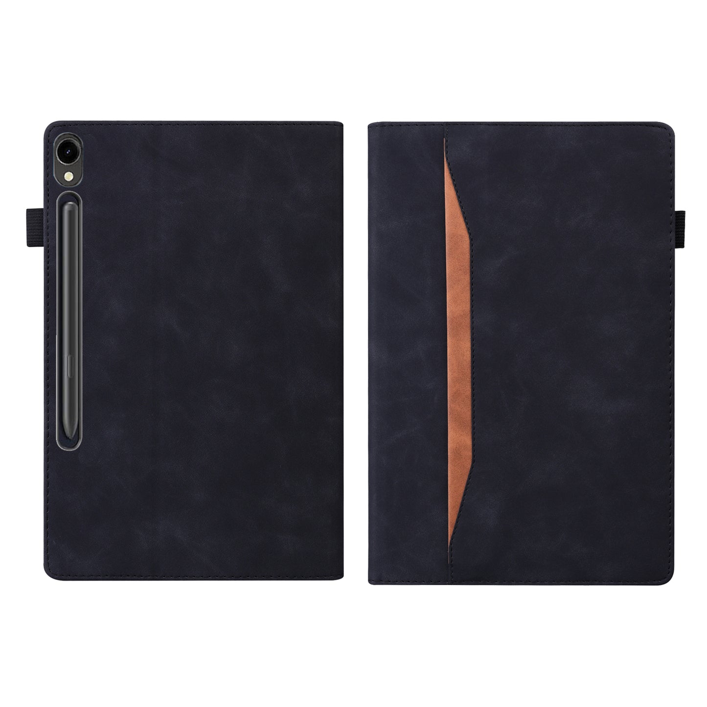 For Samsung Galaxy Tab S9 FE+ Tablet Case Wallet Stand Business Leather Cover - Black