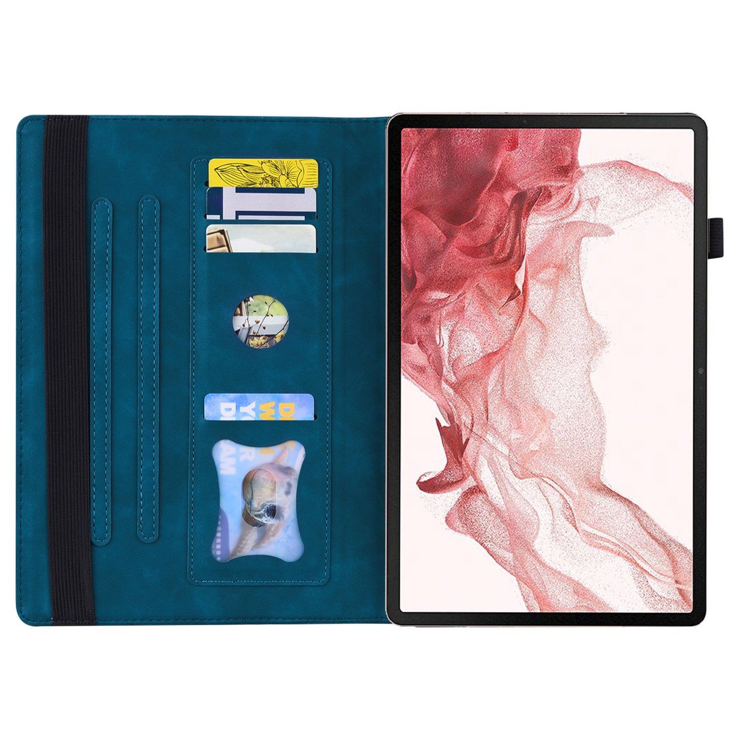 For Samsung Galaxy Tab S9 FE+ Tablet Case Wallet Stand Business Leather Cover - Blue
