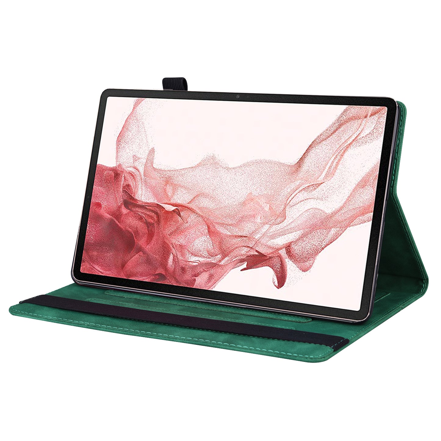 For Samsung Galaxy Tab S9 FE+ Tablet Case Wallet Stand Business Leather Cover - Green