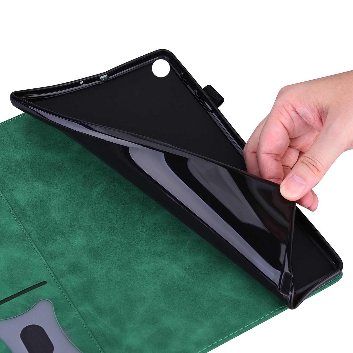 For Samsung Galaxy Tab S9 FE+ Tablet Case Wallet Stand Business Leather Cover - Green