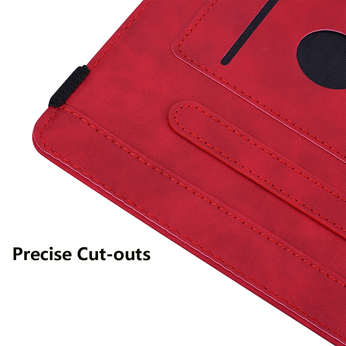 For Samsung Galaxy Tab S9 FE+ Tablet Case Card Slots Leather Cover Flower Pattern - Red