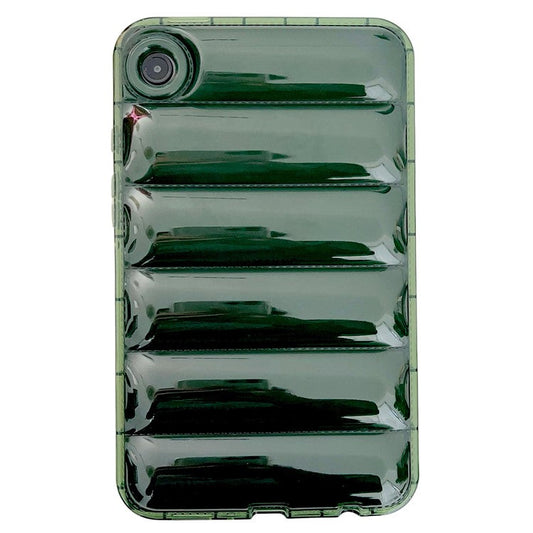 For Samsung Galaxy Tab A9 TPU Case Transparent Down Jacket Design Shock Absorption - Green