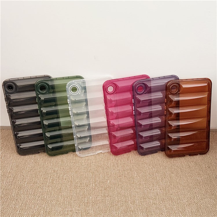 For Samsung Galaxy Tab A9 TPU Case Transparent Down Jacket Design Shock Absorption - Green