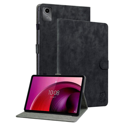 For Lenovo Tab M11 / Xiaoxin Pad 11 2024 Case Card Slots Leather Tablet Cover - Black