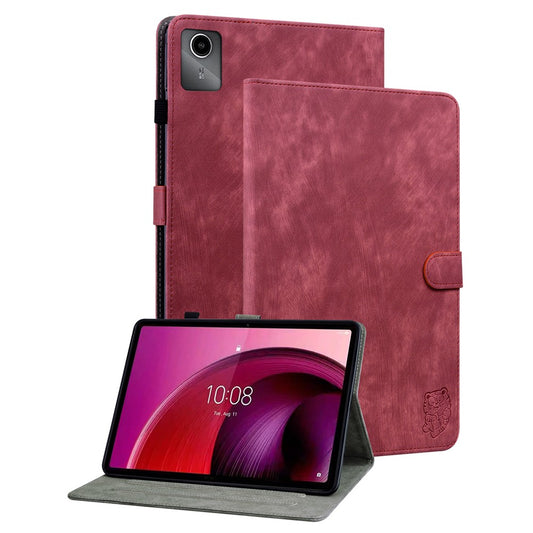 For Lenovo Tab M11 / Xiaoxin Pad 11 2024 Case Card Slots Leather Tablet Cover - Red