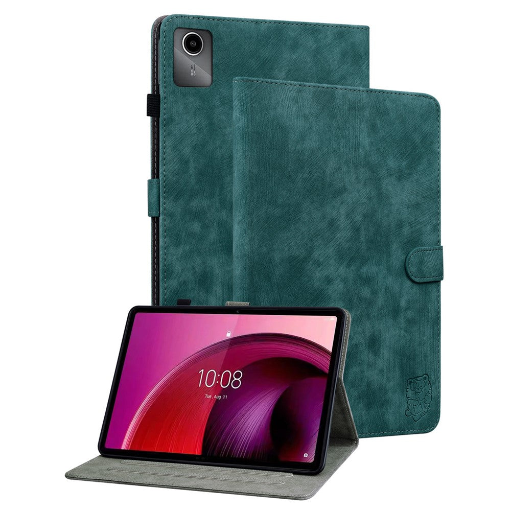 For Lenovo Tab M11 / Xiaoxin Pad 11 2024 Case Card Slots Leather Tablet Cover - Green
