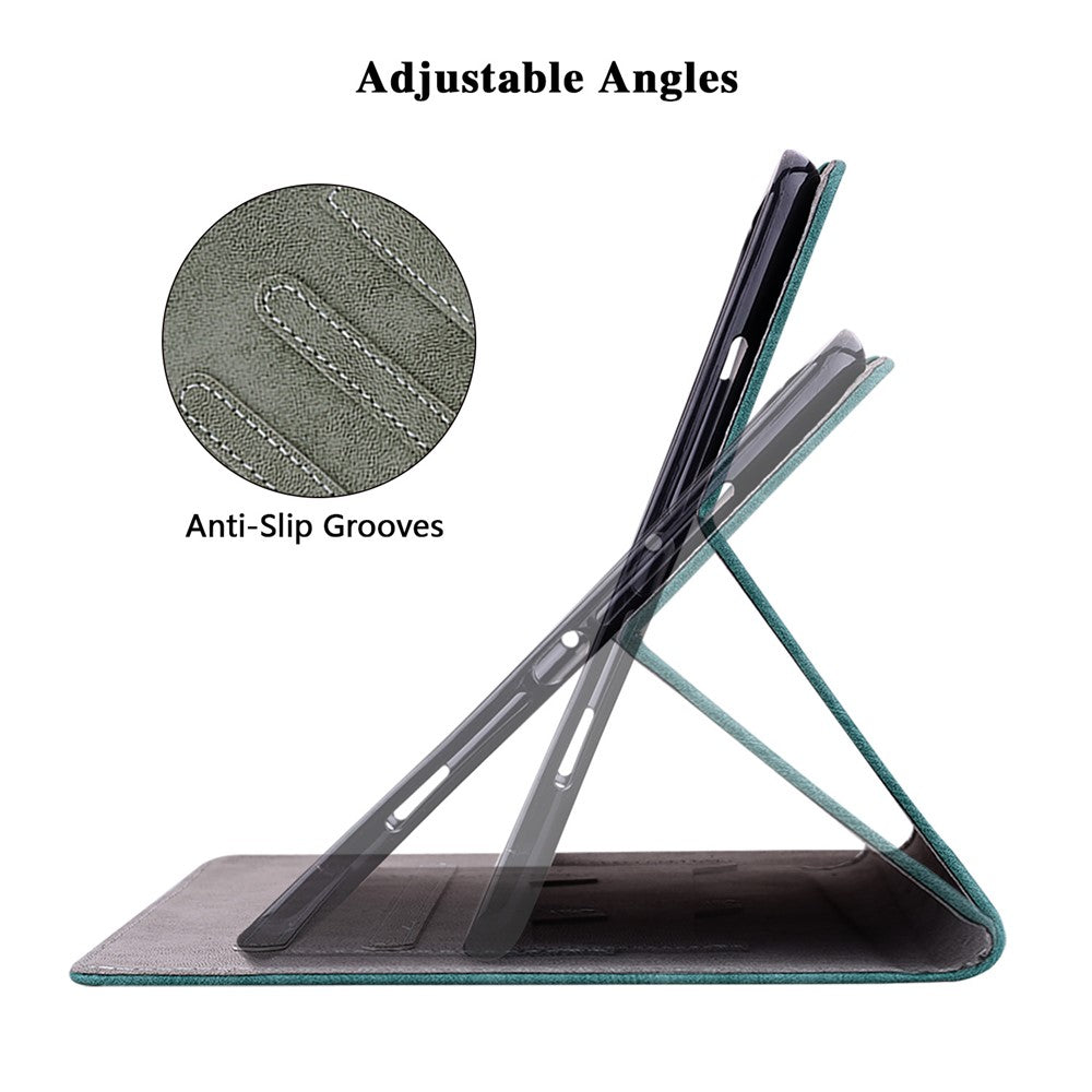 For Lenovo Tab M11 / Xiaoxin Pad 11 2024 Case Card Slots Leather Tablet Cover - Green