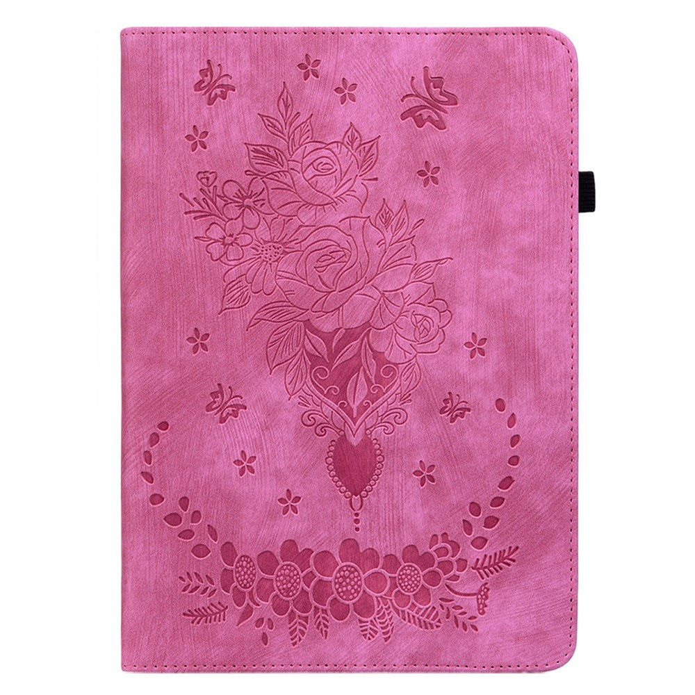 For Lenovo Tab M11 / Xiaoxin Pad 11 2024 Case Card Holder Stand PU Leather Tablet Cover - Rose