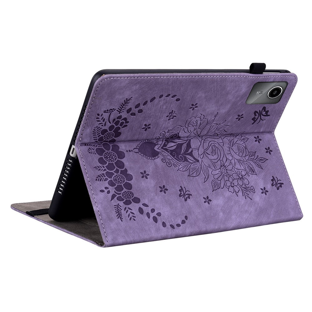 For Lenovo Tab M11 / Xiaoxin Pad 11 2024 Case Card Holder Stand PU Leather Tablet Cover - Purple