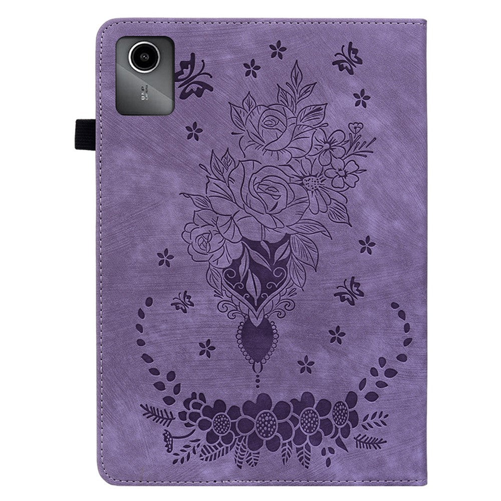 For Lenovo Tab M11 / Xiaoxin Pad 11 2024 Case Card Holder Stand PU Leather Tablet Cover - Purple