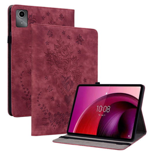 For Lenovo Tab M11 / Xiaoxin Pad 11 2024 Case Card Holder Stand PU Leather Tablet Cover - Red