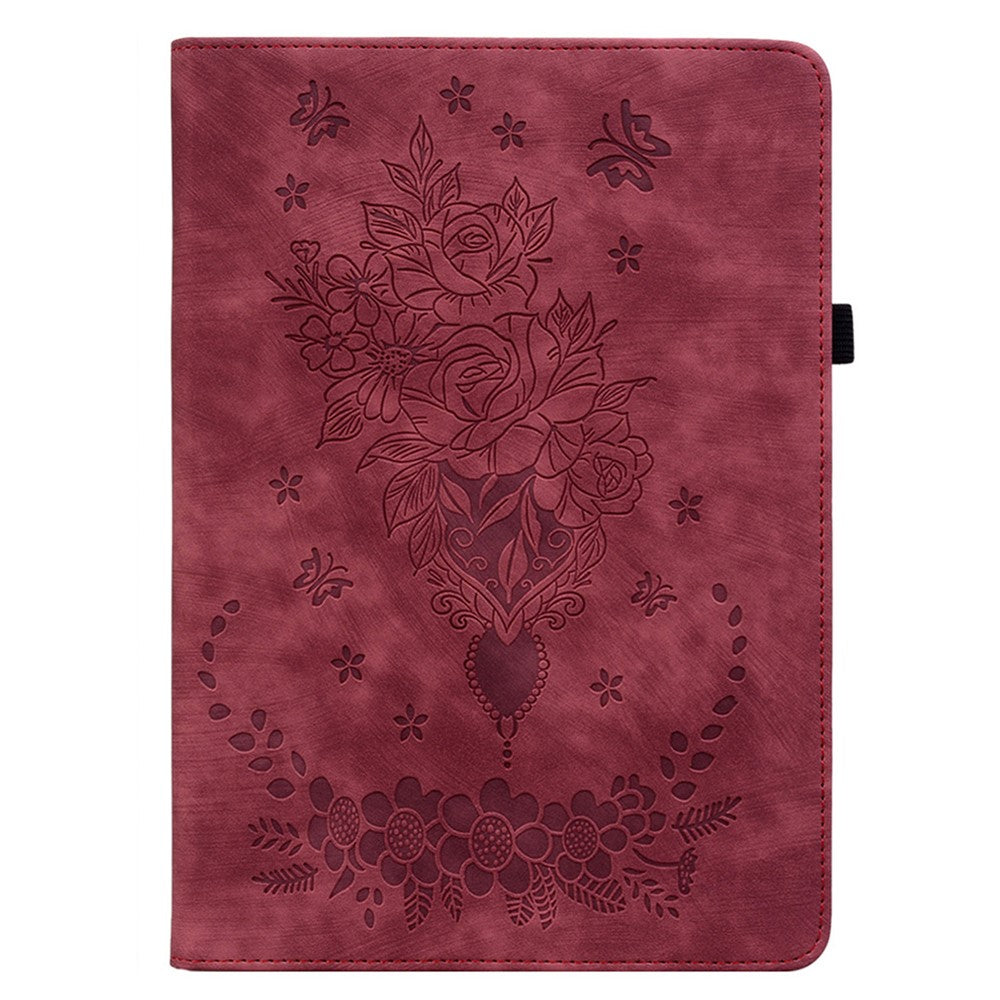 For Lenovo Tab M11 / Xiaoxin Pad 11 2024 Case Card Holder Stand PU Leather Tablet Cover - Red