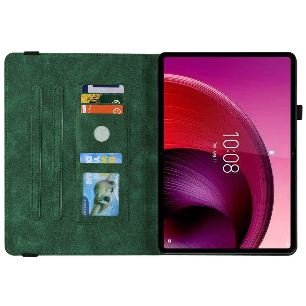 For Lenovo Tab M11 / Xiaoxin Pad 11 2024 Case Tablet Leather Cover with Card Slots - Green
