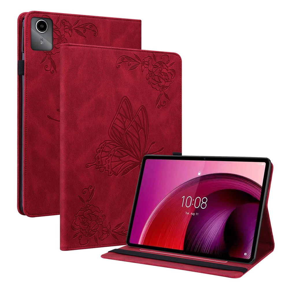 For Lenovo Tab M11 / Xiaoxin Pad 11 2024 Case Tablet Leather Cover with Card Slots - Red