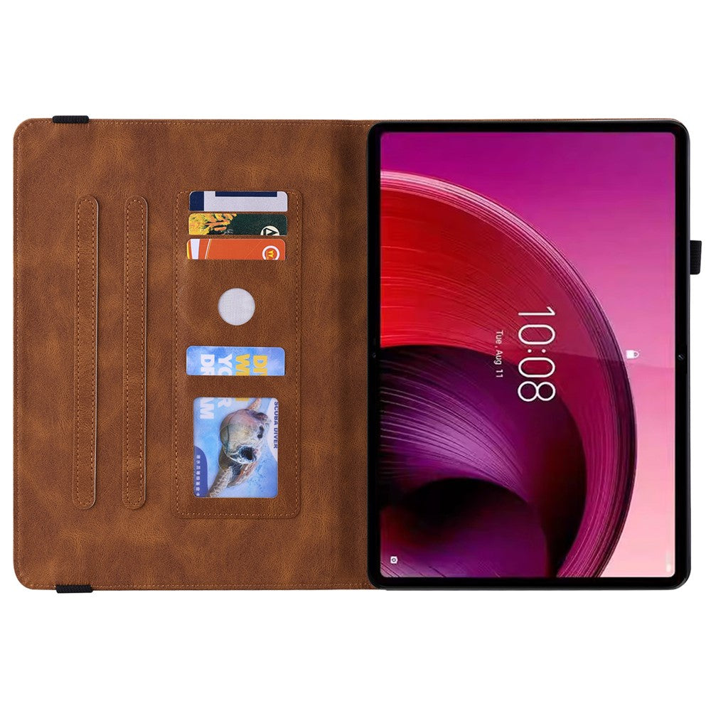For Lenovo Tab M11 / Xiaoxin Pad 11 2024 Case Tablet Leather Cover with Card Slots - Brown