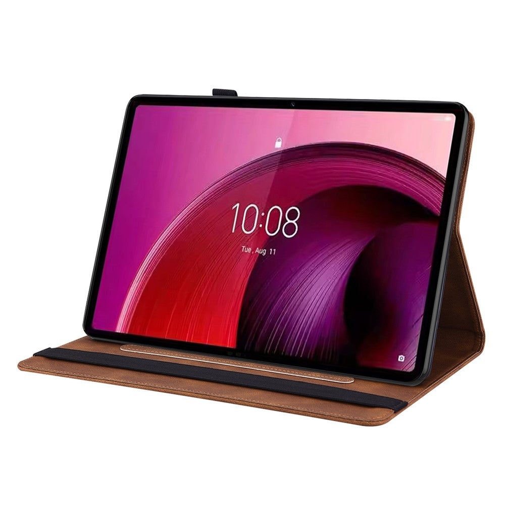 For Lenovo Tab M11 / Xiaoxin Pad 11 2024 Case Tablet Leather Cover with Card Slots - Brown