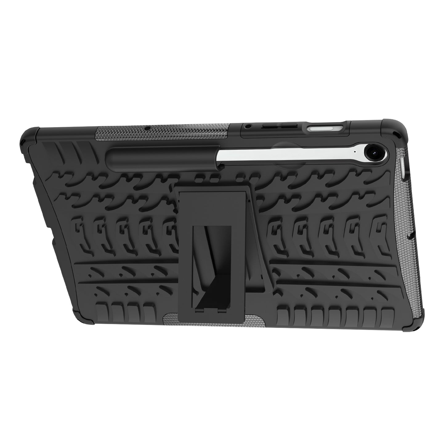For Samsung Galaxy Tab S9 FE Kickstand Case TPU+PC Tablet Cover Tire Texture - Black