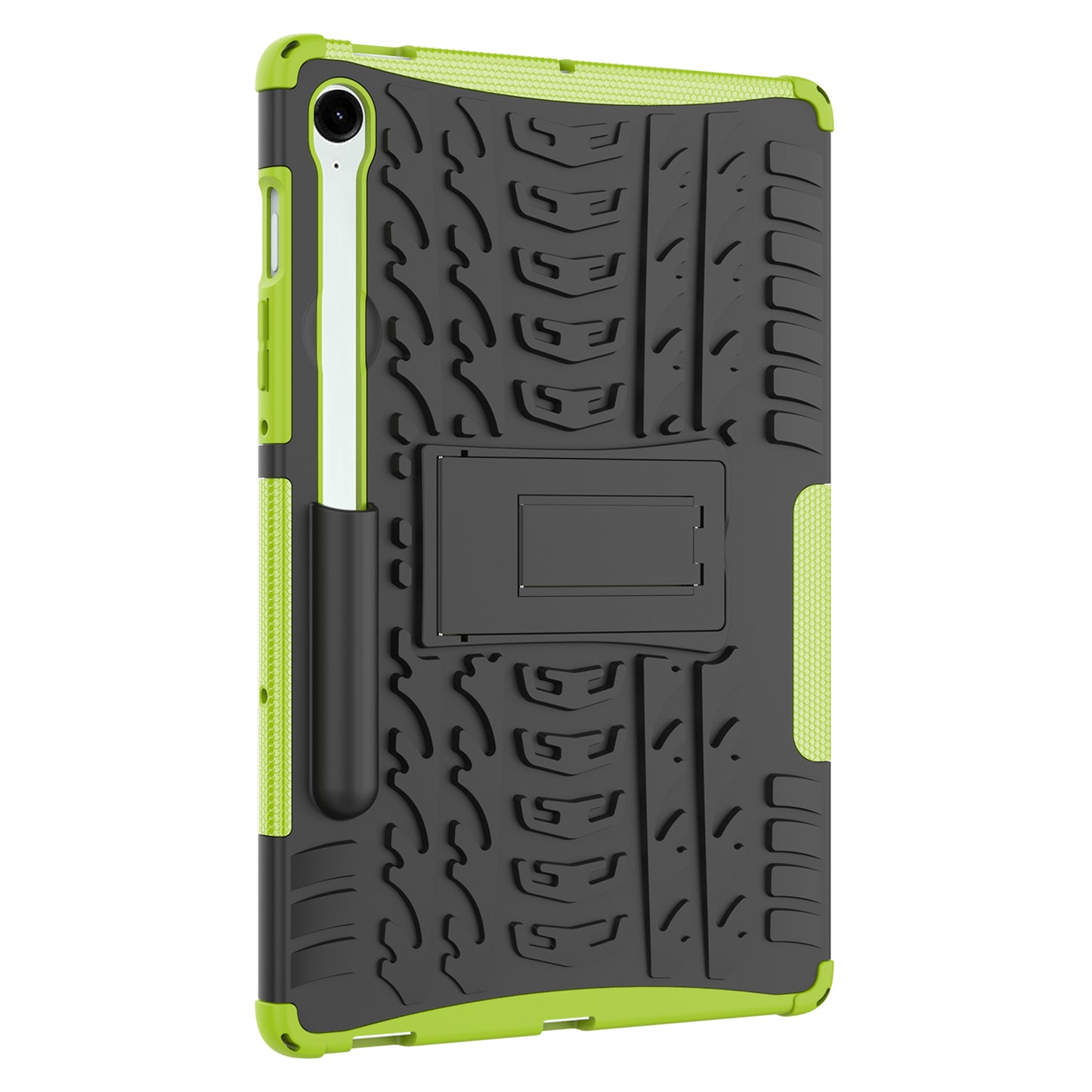 For Samsung Galaxy Tab S9 FE Kickstand Case TPU+PC Tablet Cover Tire Texture - Green