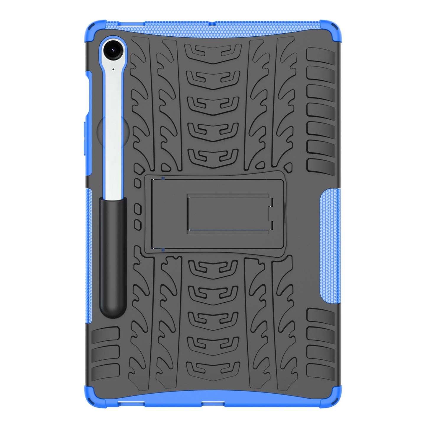 For Samsung Galaxy Tab S9 FE Kickstand Case TPU+PC Tablet Cover Tire Texture - Blue